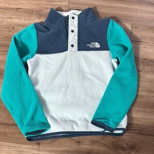 The North Face Kids' Blue and White Fleece Hoodie